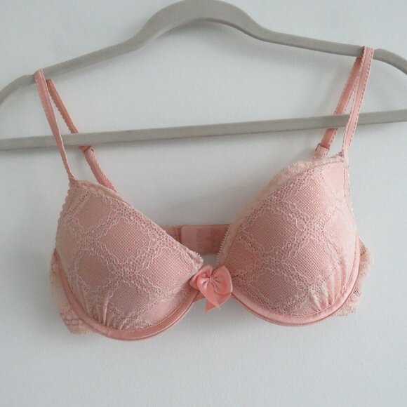 PASSIONATA BY CHANTELLE Let's Play Push-Up T-Shirt Underwire Bra Blush Pink Lace - Picture 2 of 15